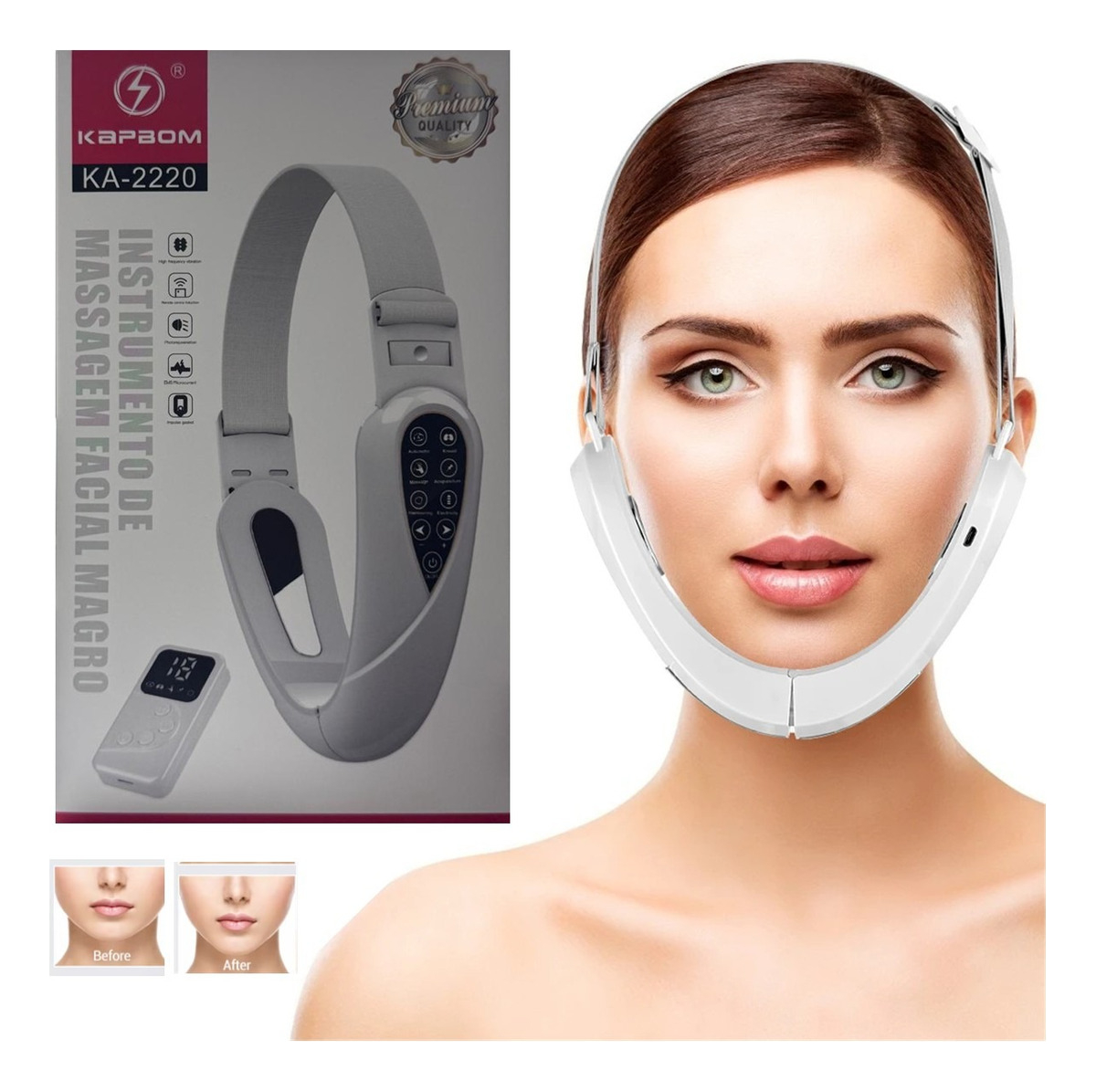 Aparelho Massageador Emagrecedor De Papada Do Queixo S/ Fio Branco 127/220v