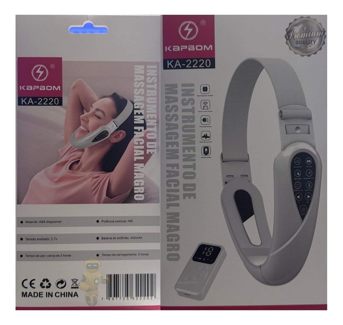Aparelho Massageador Emagrecedor De Papada Do Queixo S/ Fio Branco 127/220v - Imagem 3