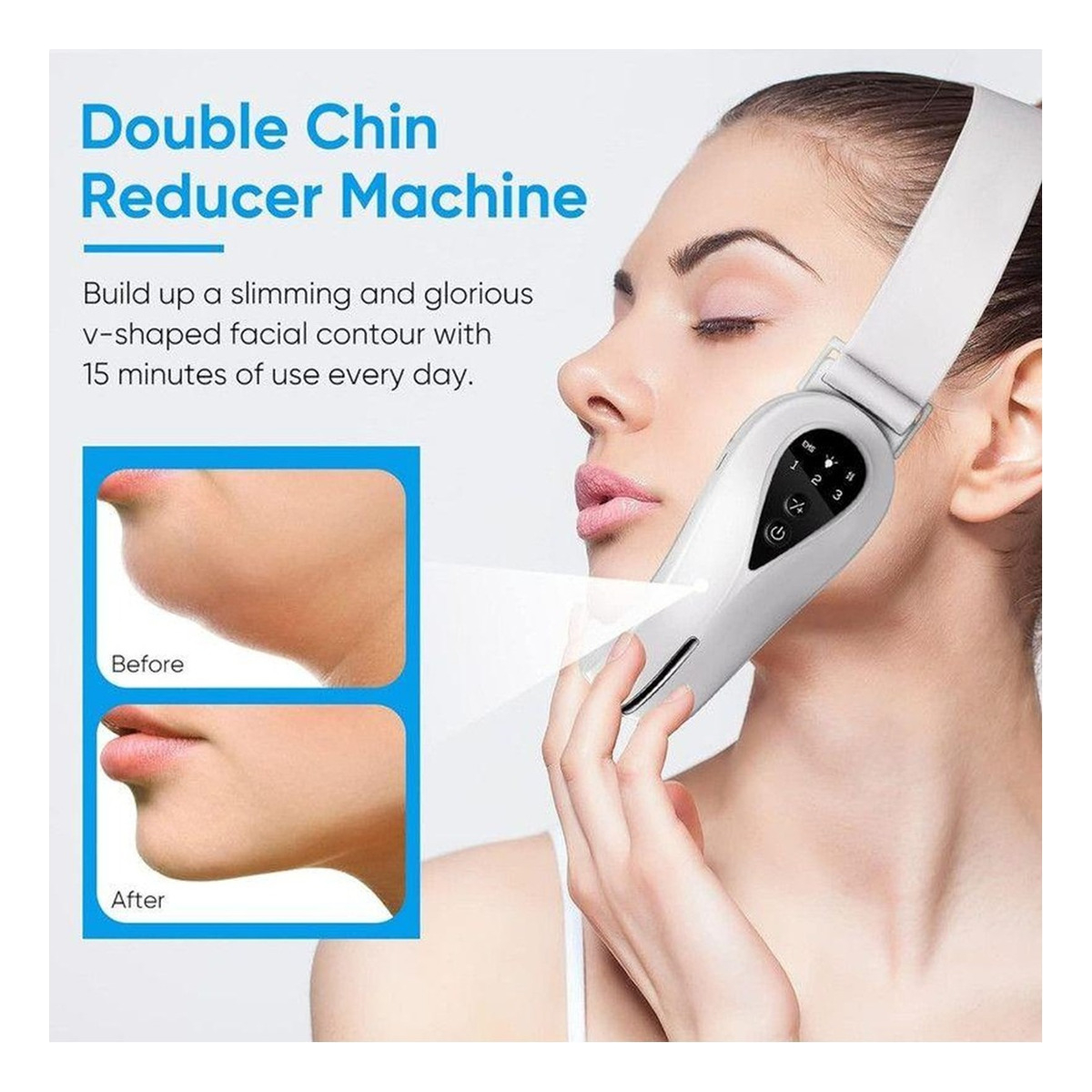 Aparelho Massageador Emagrecedor De Papada Do Queixo S/ Fio Branco 127/220v - Imagem 4