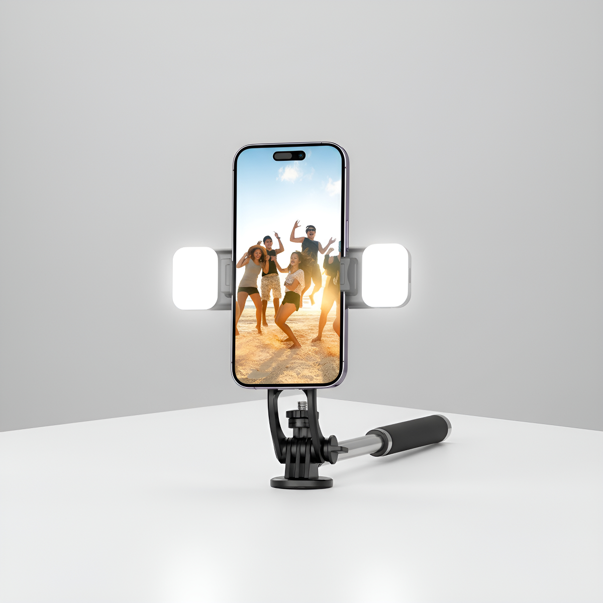 Bastão Tripé Selfie Com Led E Controle 135cm Tripé 135cm Preto - Imagem 3