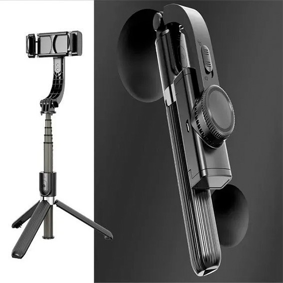 Estabilizador Gimbal Para Celular Com Controle Tripé Preto - Imagem 2