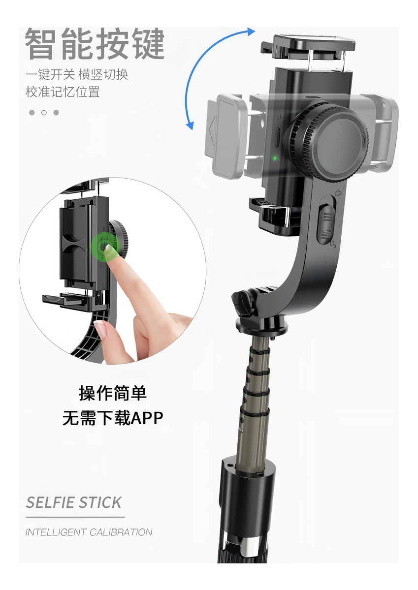 Estabilizador Gimbal Para Celular Com Controle Tripé Preto - Imagem 3