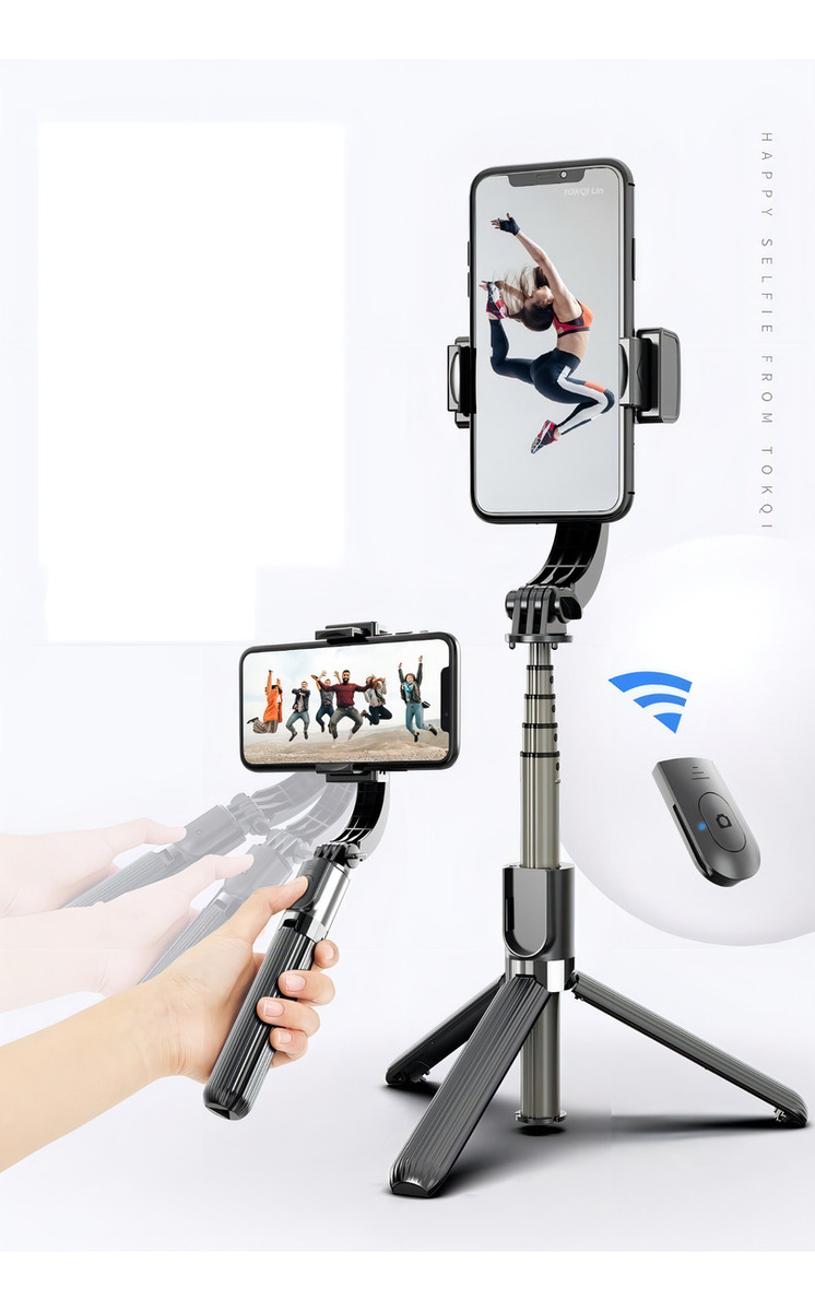 Estabilizador Gimbal Para Celular Com Controle Tripé Preto - Imagem 5