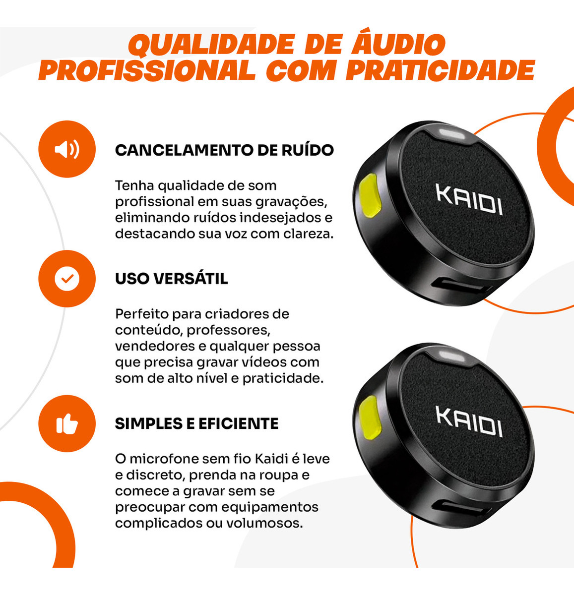 Microfone Lapela Duplo Sem Fio Tipo-c Anti Ruído - Imagem 6