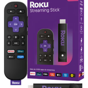 Roku Streaming Stick Tvbox Aparelho Transforma Tv Em Smart Preto Padrão
