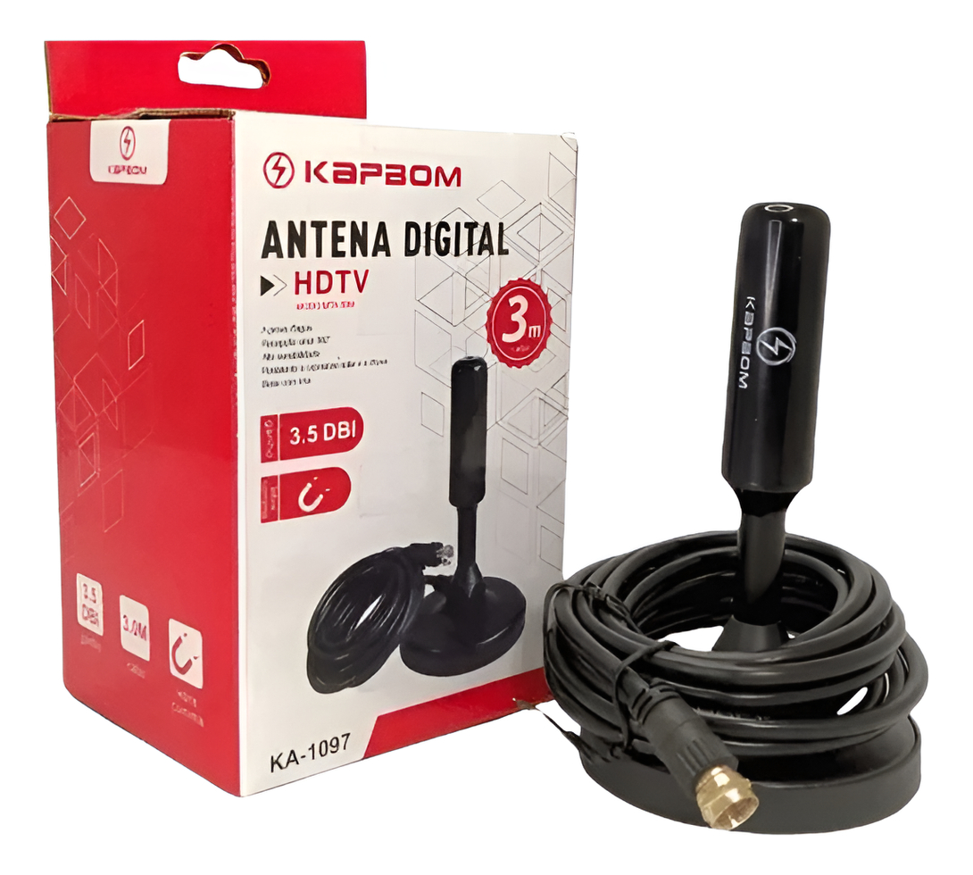 Antena Tv Digital Kapbom Ka-1097 Cabo 3 Metros Preto - Imagem 2