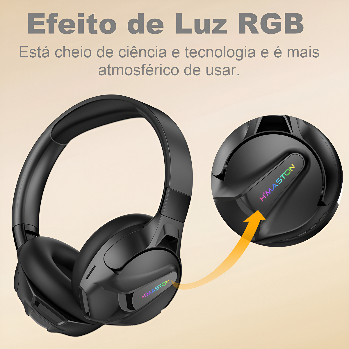 Fone De Ouvido Over-ear Bluetooth Sem Fio Redução De Ruído.. Preto - Imagem 4