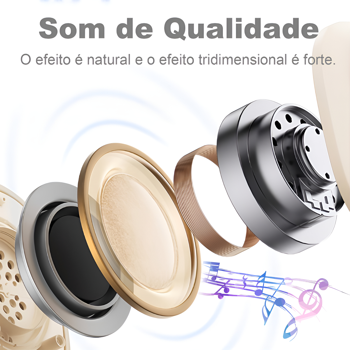 Fone De Ouvido Over-ear Bluetooth Sem Fio Redução De Ruído.. Preto - Imagem 6