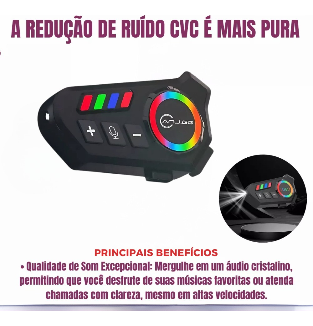 Fone Capacete K06 Bluetooth Ideal Para Entregadores - Imagem 5