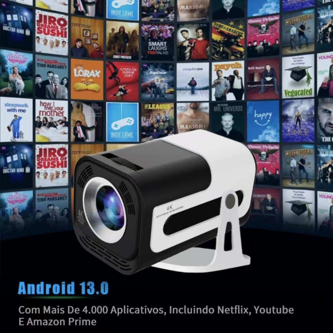 Projetor Jy320 Ideal Para Filmes Séries E Jogos 4k Unico 127/220v - Imagem 9