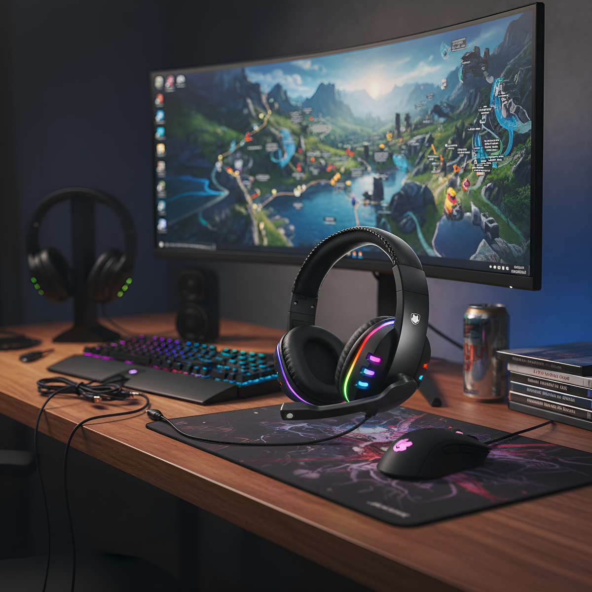 Fone De Ouvido Para Gamer Moderno Bm216 Linha Premium Preto - Imagem 9