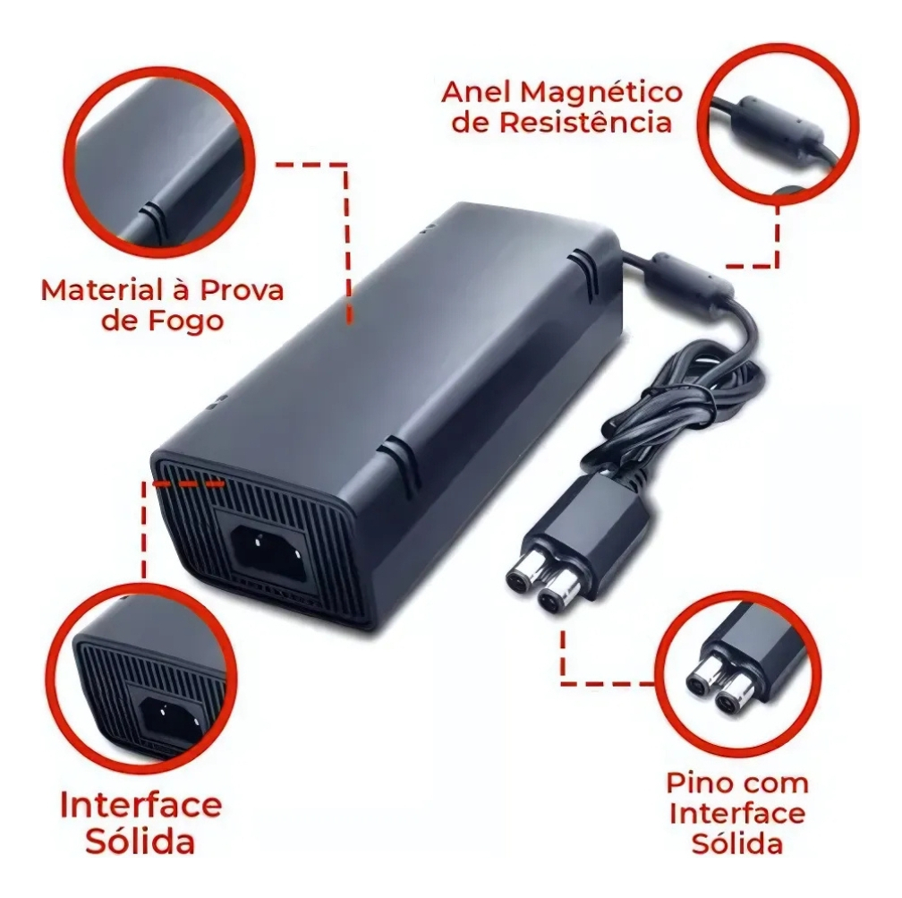 Carregador Kapbom Kap-h300 2 Pinos Compatível Xbox 360 - Imagem 3
