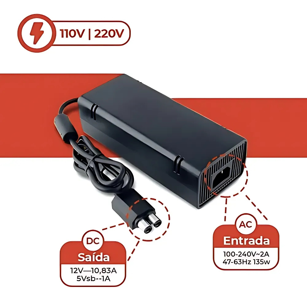 Carregador Kapbom Kap-h300 2 Pinos Compatível Xbox 360 - Imagem 4