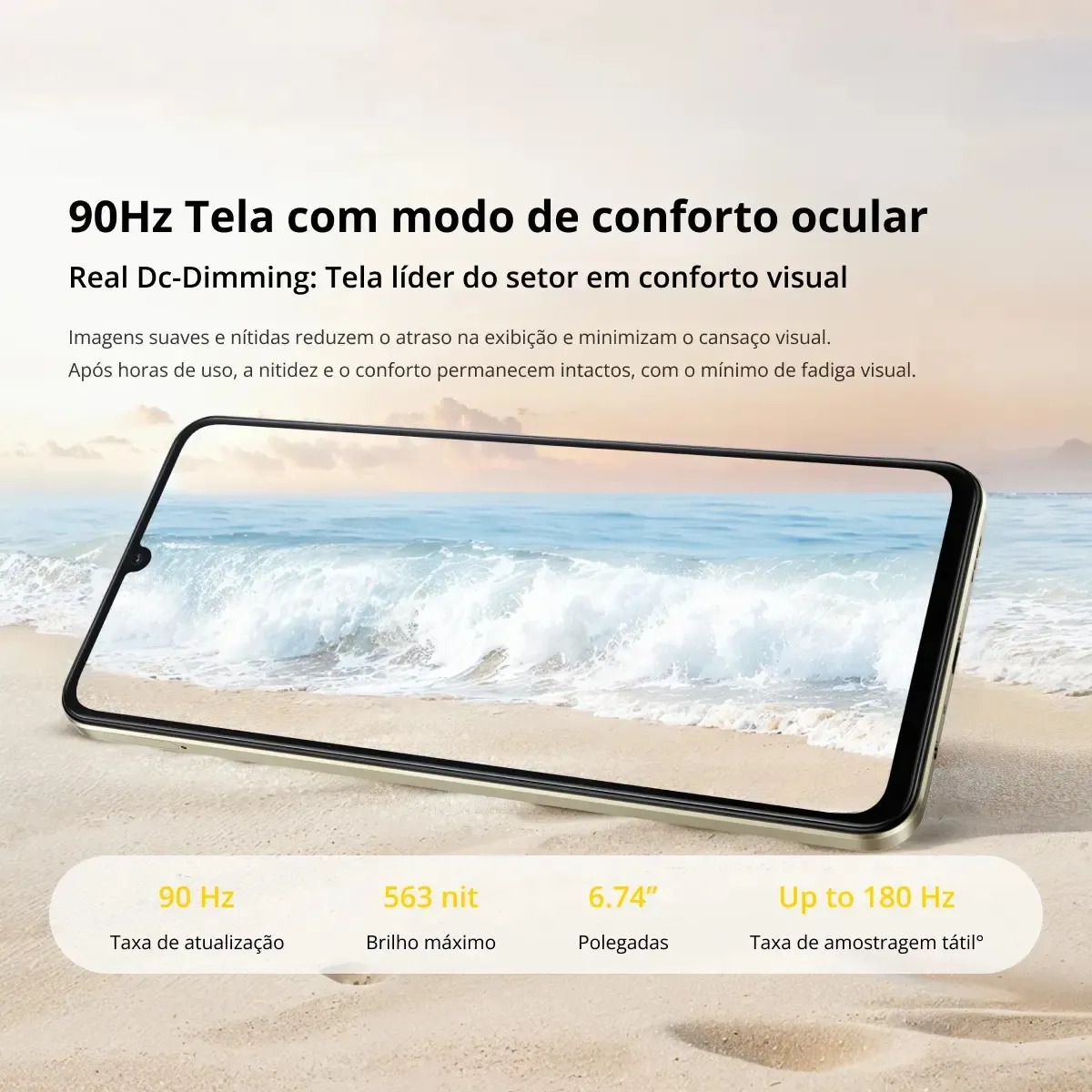 Celular Realme Note 70 8gb Ram 256gb Rom Tela 6.74 90hz Bateria 6000mah Dual Sim Smartphone Preto - Imagem 5