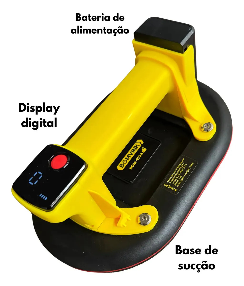 Ventosa Elétrica Profissional 200kg Com Bomba Vácuo - Imagem 3