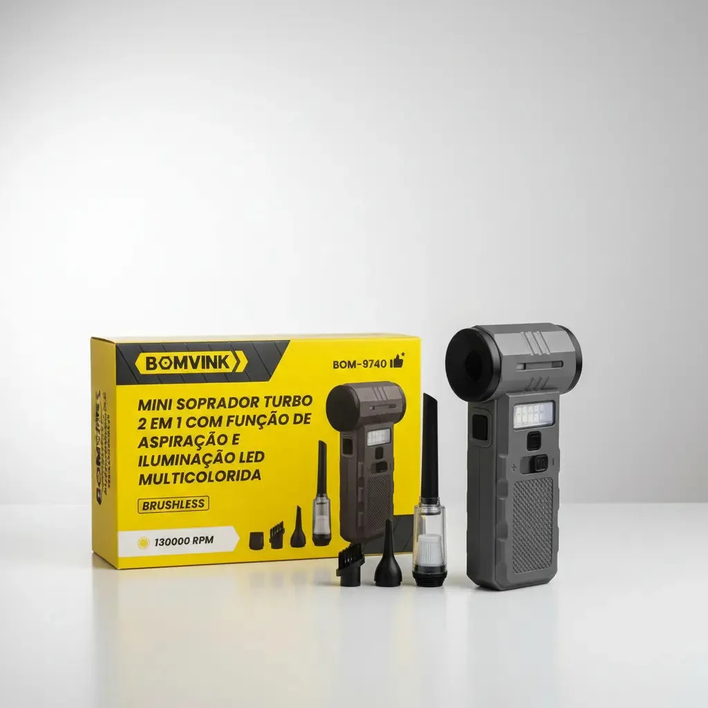 Soprador De Poeira Turbo 2 Em 1 Com Iluminação Cinza 127/220v - Imagem 6