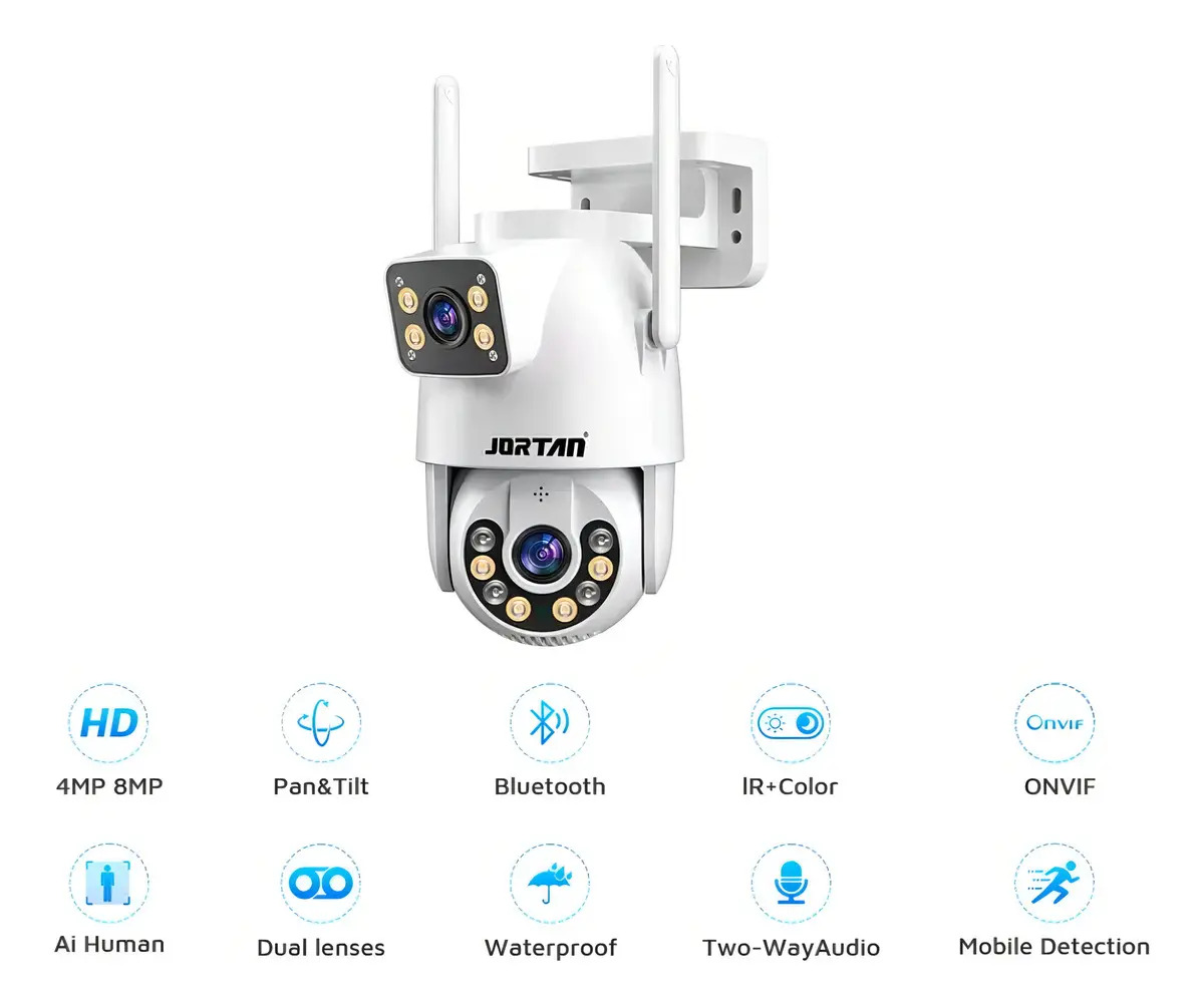 Jortan Jt-9697 Câmera De Segurança Ip Wifi Infravermelho Auto Tracking Branco - Imagem 2