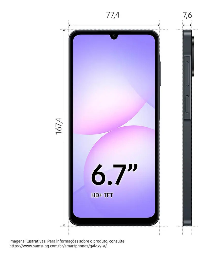Celular Samsung Galaxy A07 128gb 4gb Ram Preto - Imagem 5