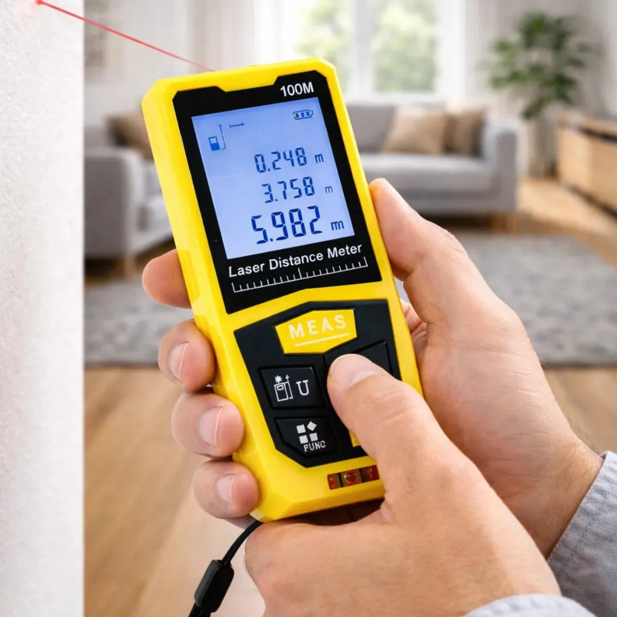 Trena Medidor Laser 100m Obra Engenharia Profissional - Imagem 2