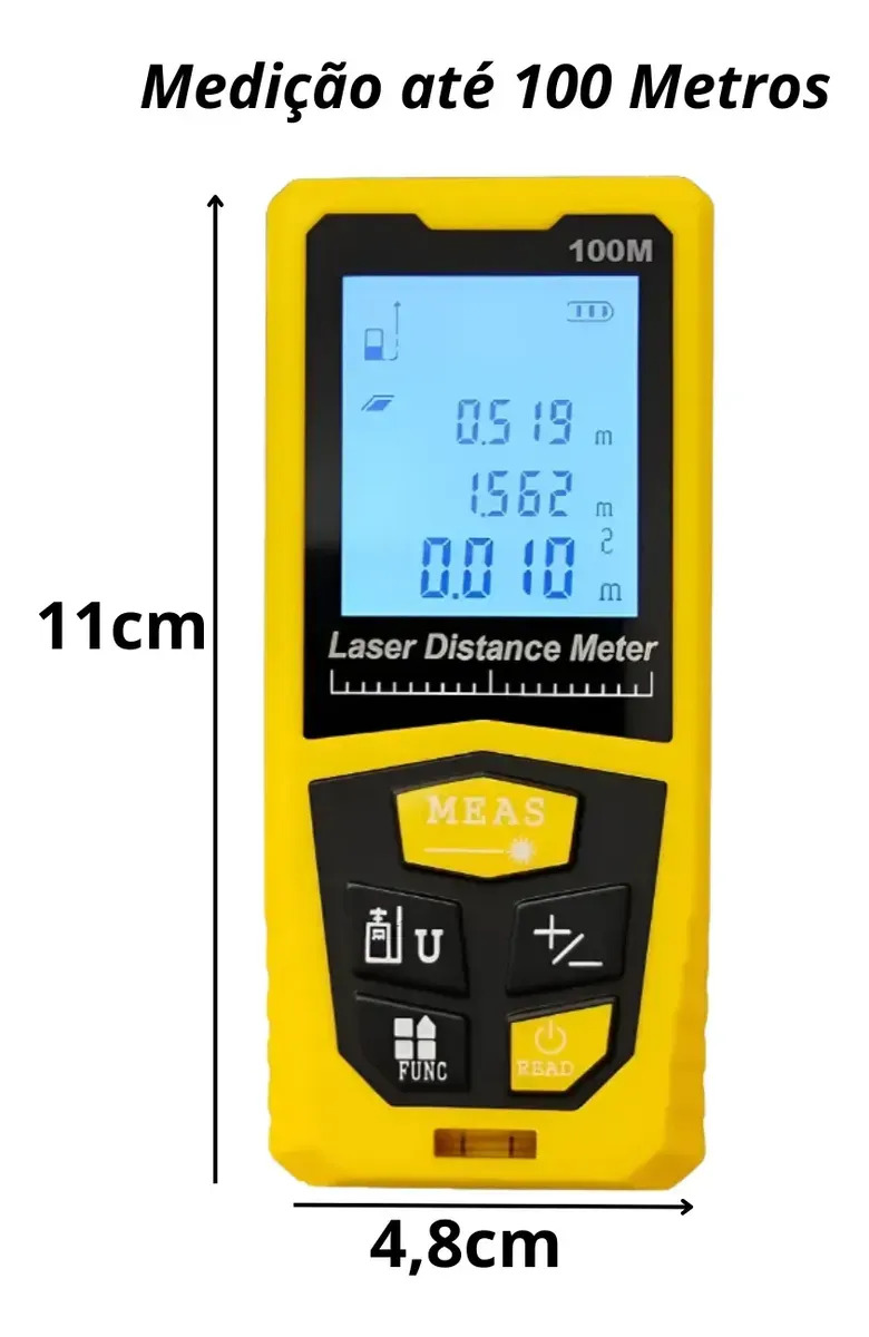 Trena Medidor Laser 100m Obra Engenharia Profissional - Imagem 3