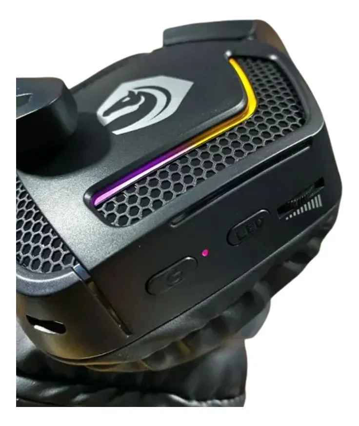 Fone De Ouvido Gamer Bluetooth Hmaston Sns12 Rgb Com Microfone Estéreo Preto - Imagem 4