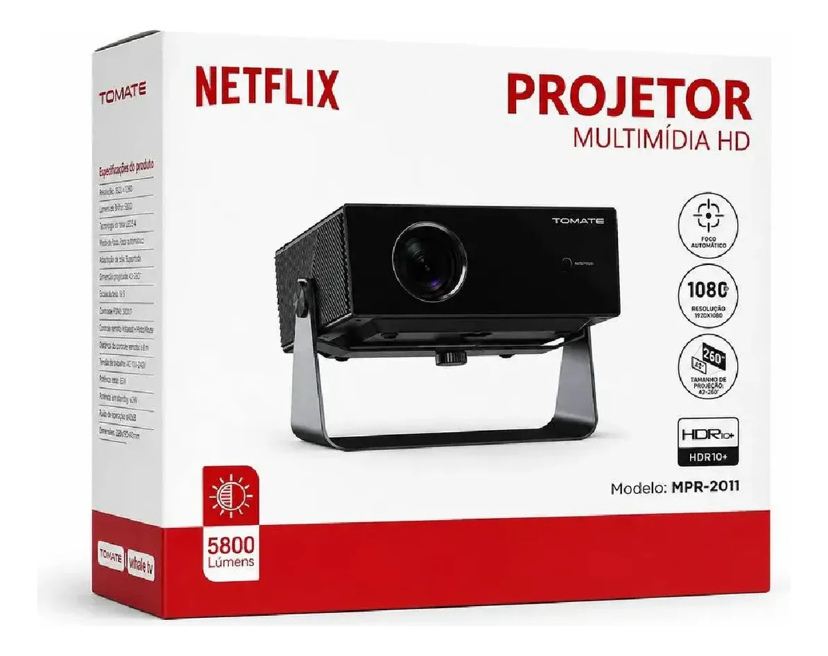 Projetor Tomate Mpr-2011 Home Cinema Full Hd Smart Preto 127/220v - Imagem 8