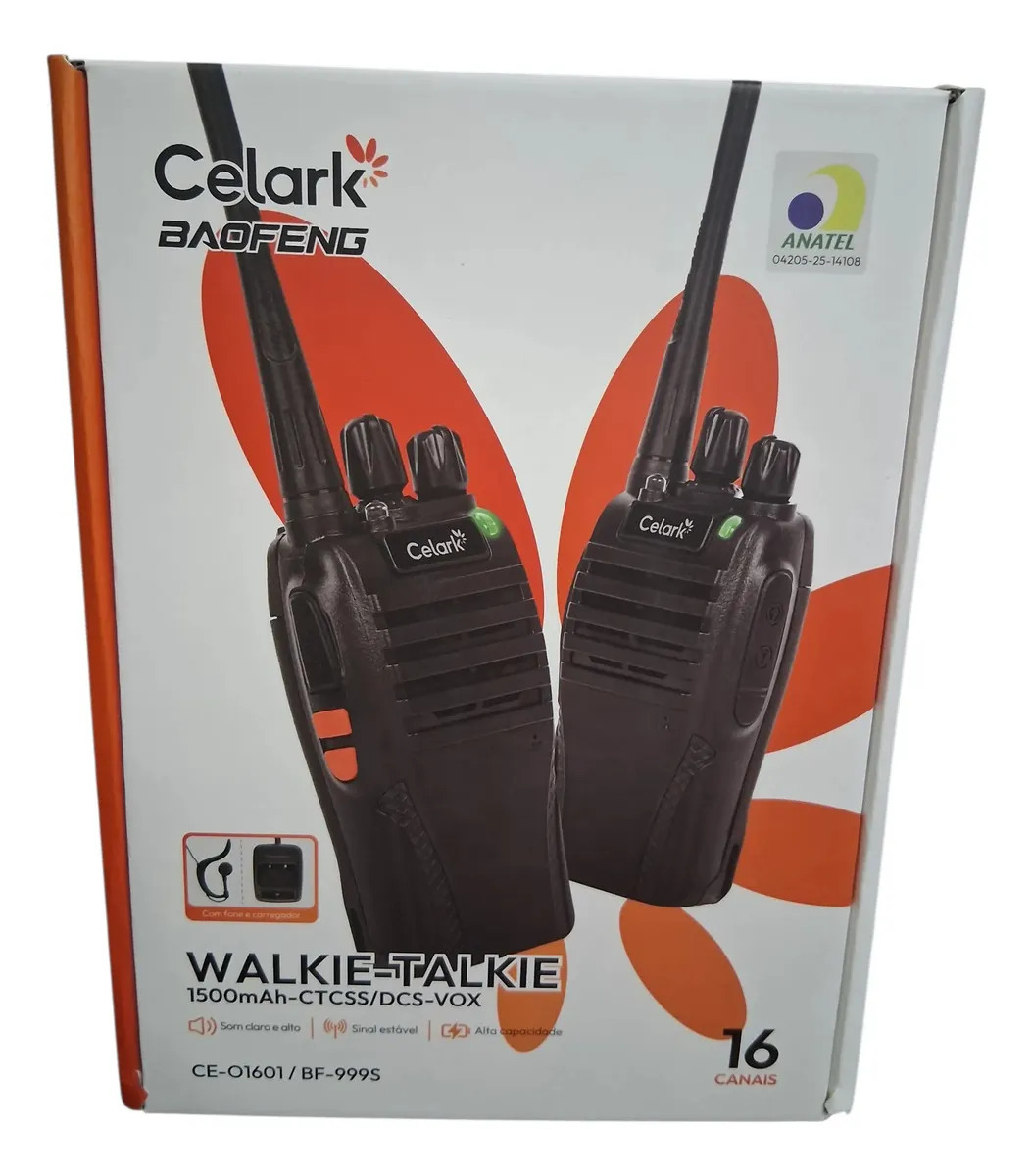 Rádio Comunicador Baofeng Bf999s Compacto Preto Envio Rapido Preto 400-470mhz 127/220v