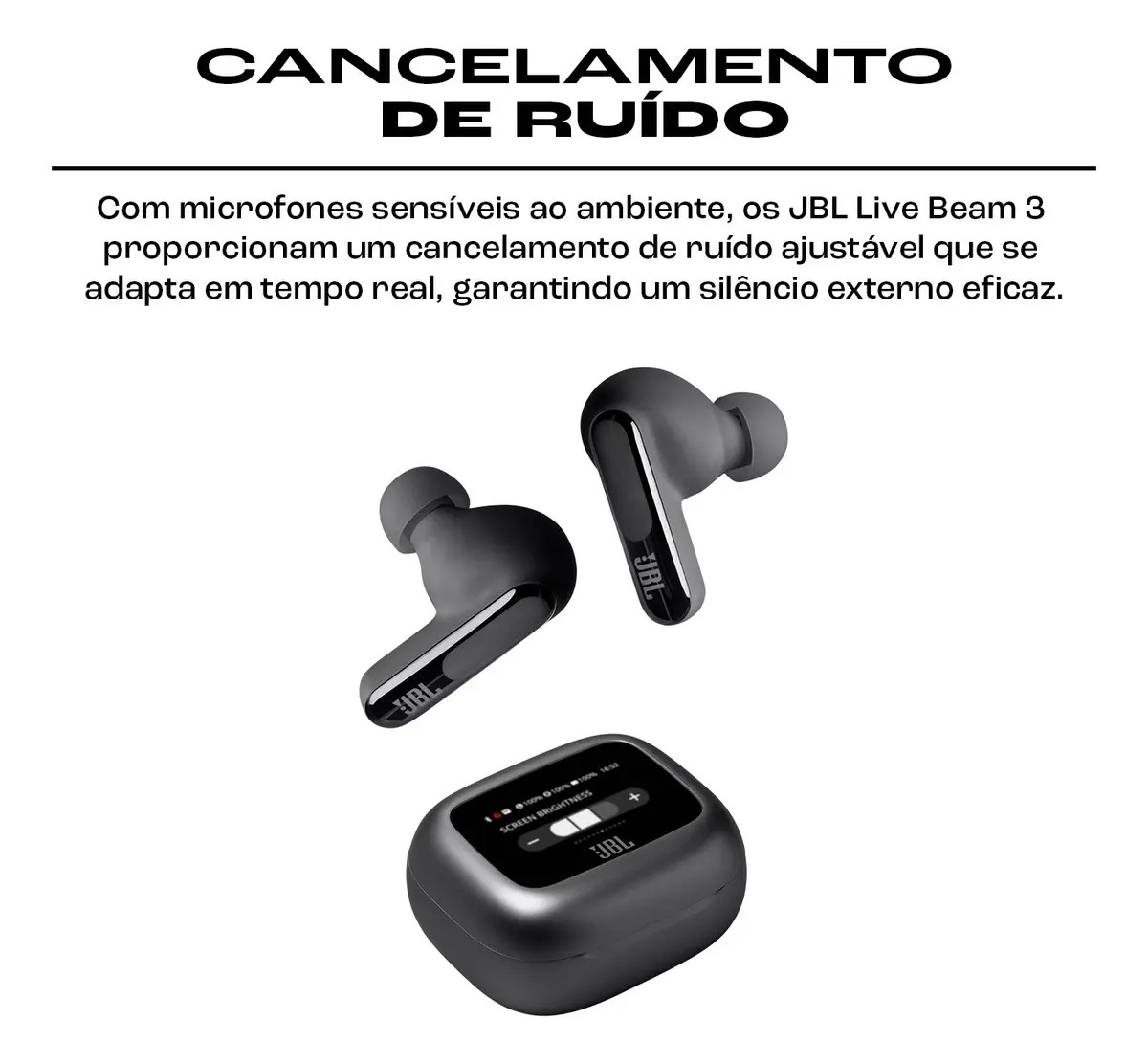 Fone De Ouvido Bluetooth Sem Fio Live Beam Jbl - Preto - Imagem 3