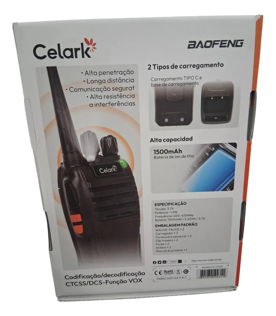 Rádio Comunicador Baofeng Bf999s Compacto Preto Envio Rapido Preto 400-470mhz 127/220v - Imagem 6