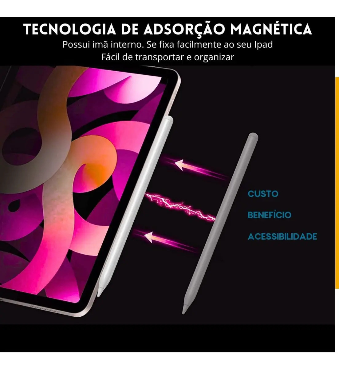 Caneta Stylus Capacitivo H'maston Usb-c Para iPad Air E Pro Ios - Imagem 3